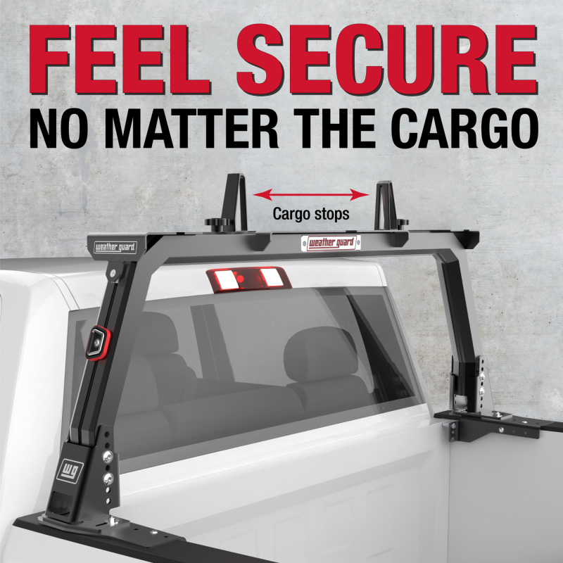 Weather Guard Half Bar Headache Rack Black Aluminum Model 11908-52-01