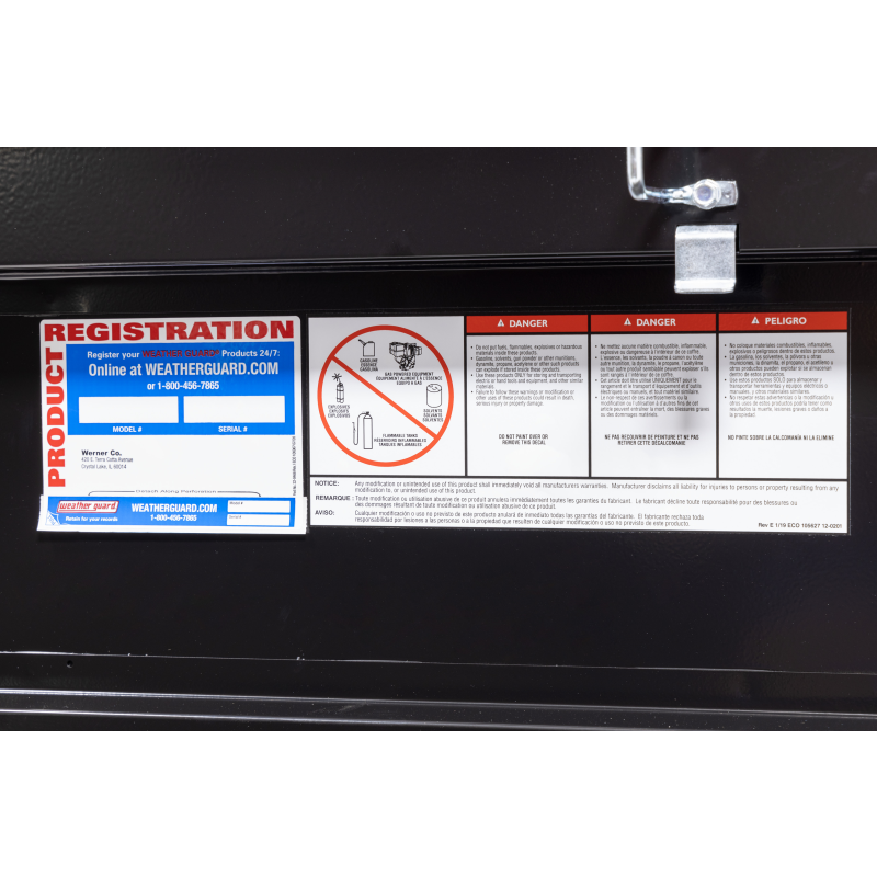 Weather Guard Crossover Tool Box Gloss Black Steel Full Size Low Profile Model 120-5-04