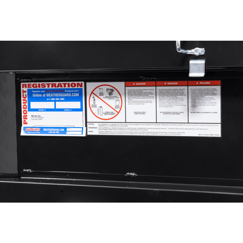 Weather Guard Crossover Tool Box Gloss Black Aluminum Full Size Low Profile Model 121-5-04