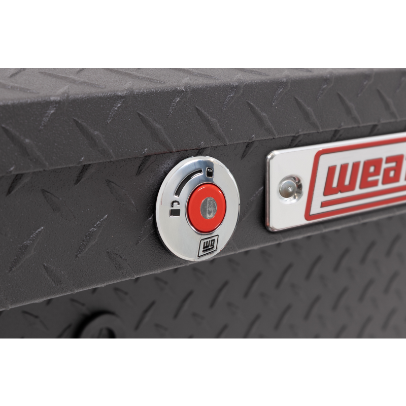 Weather Guard Side Mount Tool Box Textured Matte Black Aluminum 87X17X13 Model 164-52-04
