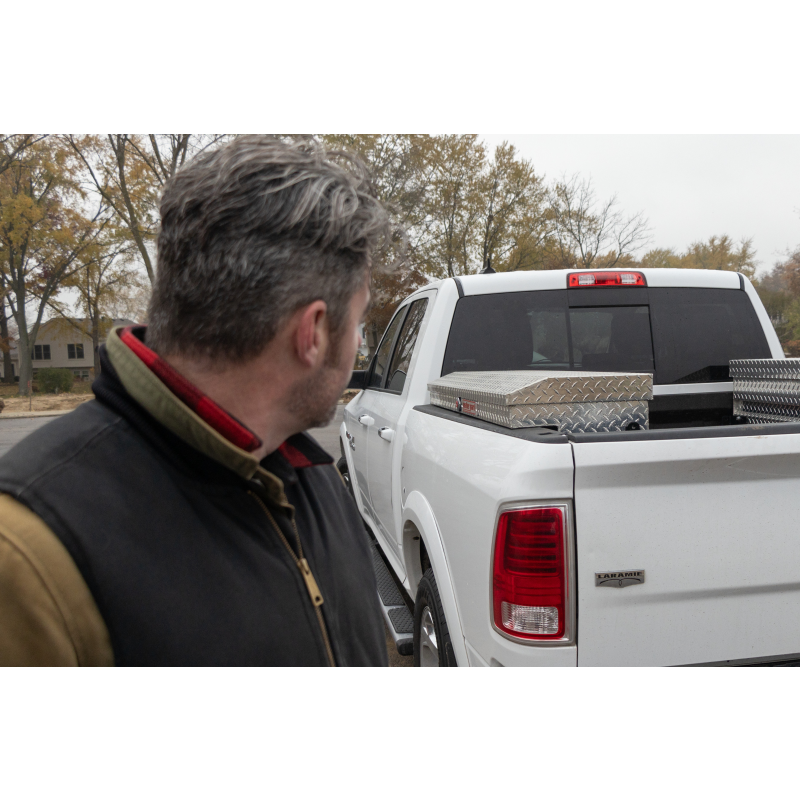 Weather Guard Side Mount Tool Box Low Profile Bright Aluminum 56X17X13 Model 178-0-04