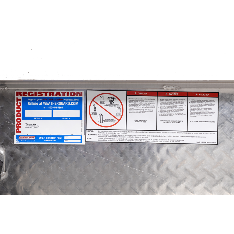 Weather Guard Side Mount Tool Box Low Profile Bright Aluminum 56X17X13 Model 178-0-04