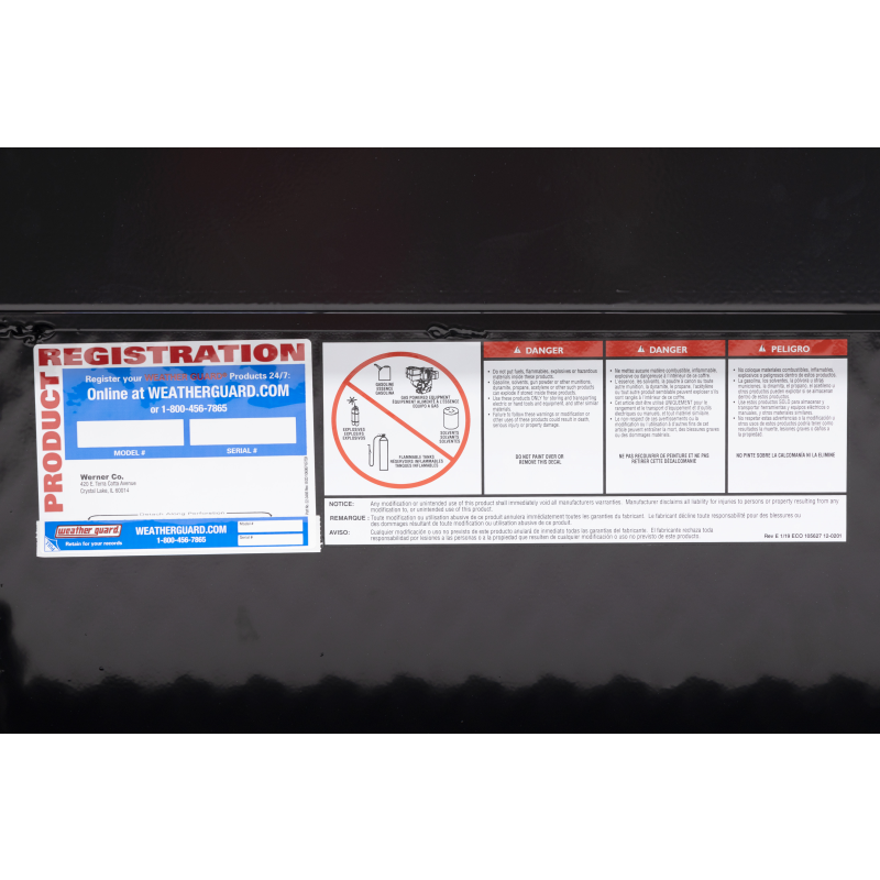 Weather Guard Side Mount Tool Box Low Profile Gloss Black Aluminum 41X17X13 Model 180-5-04