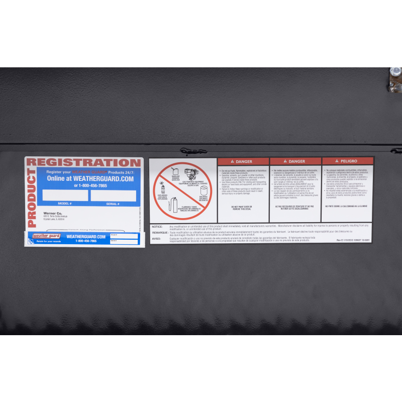 Weather Guard Side Mount Tool Box Low Profile Gray Aluminum 41X17X13 Model 180-6-04
