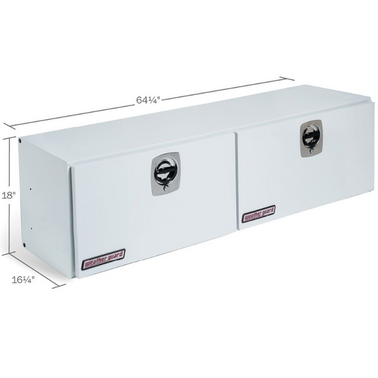 Weather Guard Top Mount Box Double Door White Steel 64.25X16.25X18 Model 265-3-02