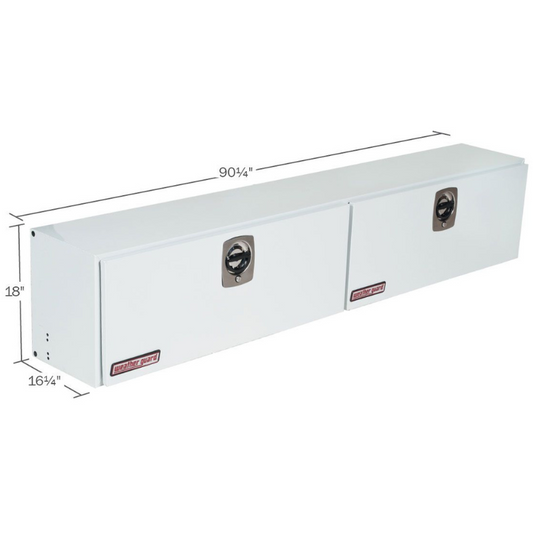 Weather Guard Top Mount Box Double Door White Steel 90.25X16.25X18 Model 291-3-02