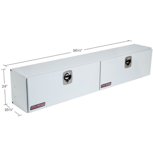 Weather Guard Top Mount Box Double Door White Steel 96.25X16.25X24 Model 297-3-02