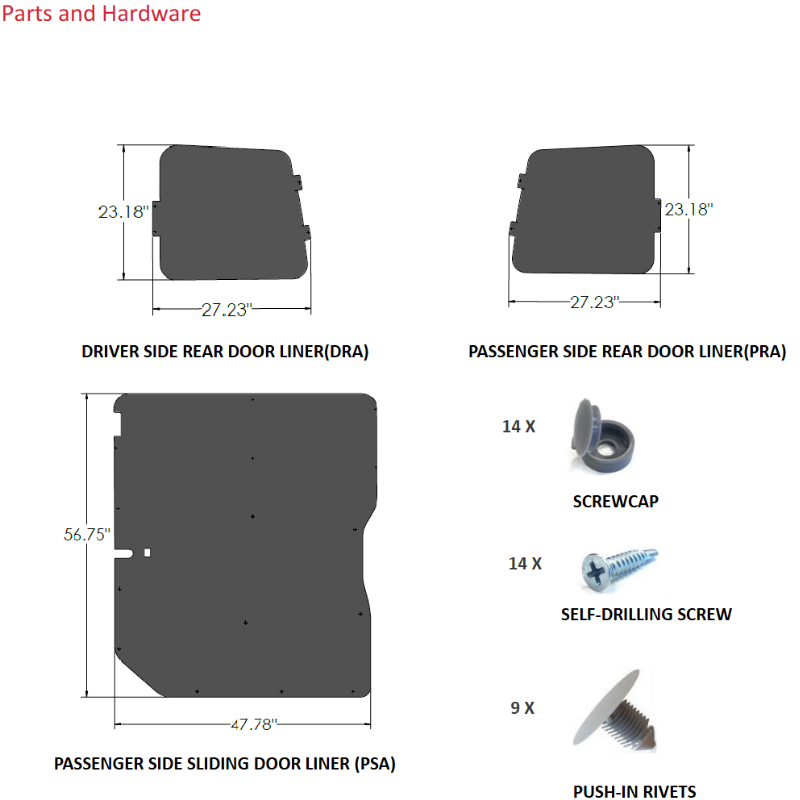 LEGEND DuraTherm 1 Piece Door Liner ONLY - Sliding Doors GMC Savana/Chevy Express Cargo Van (all Wheelbase lengths) - Textured Grey Model 303-114-2613