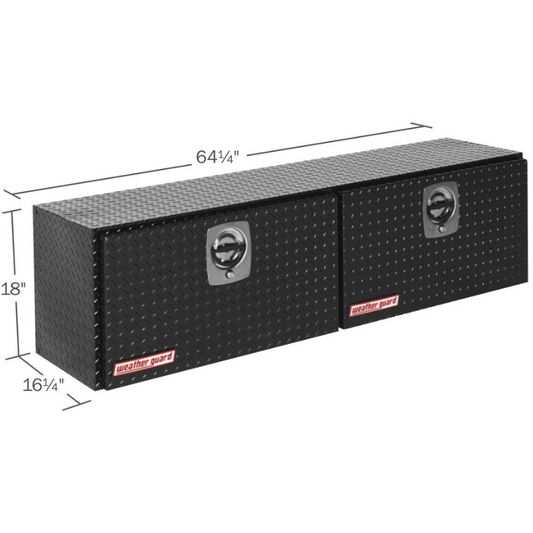 Weather Guard Top Mount Box Double Door Gloss Black Aluminum 64.25X16.25X18 Model 365-5-02