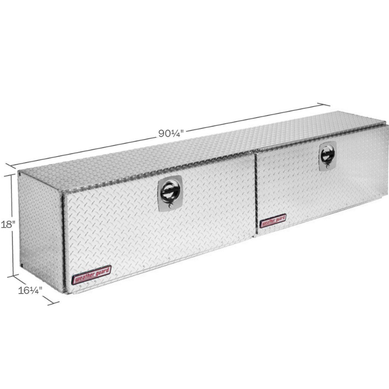 Weather Guard Top Mount Box Double Door Bright Aluminum 90.25X16.25X18 Model 391-0-02