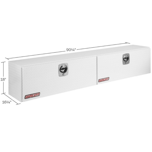 Weather Guard Top Mount Box Double Door White Aluminum 90.25X16.25X18 Model 391-3-02