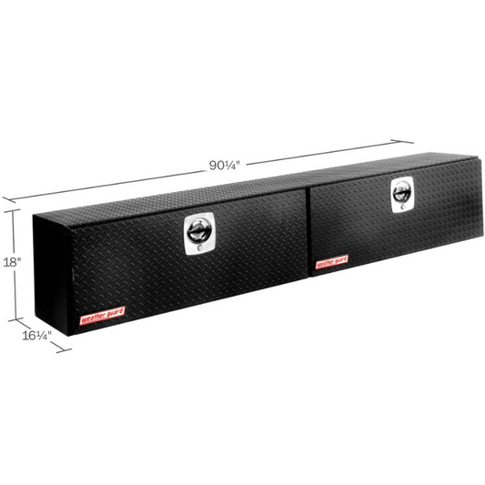 Weather Guard Top Mount Box Double Door Matte Black Aluminum 90.25X16.25X18 Model 391-52-02
