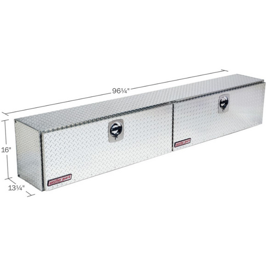 Weather Guard Top Mount Box Double Door Bright Aluminum 96.25X13.25X16 Model 396-0-02