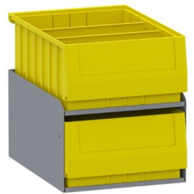 Holman Large Parts Bins (40311) In Steel Shelf Cabinet - 2 Bins Model 40342