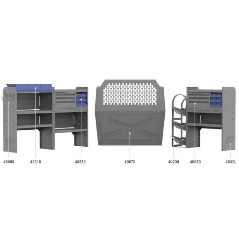 Holman HVAC Van Package Packages 43" H Shelves Ram ProMaster City Model 45PCL
