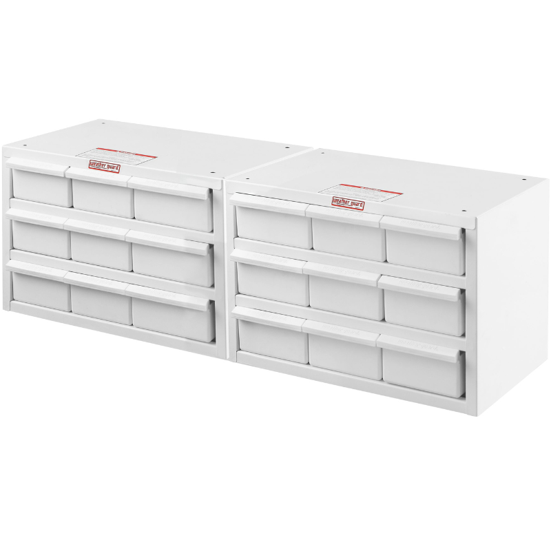 Weather Guard Van Storage Parts Cabinet 18 Bin 12"x32"x12" Model 9918-3-03