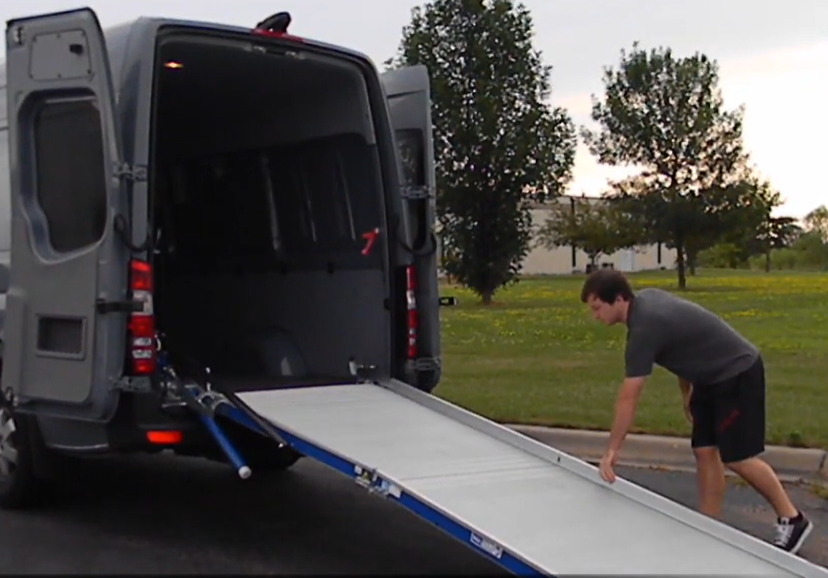 Aluminum Swivel Folding Loading Ramp 47"x126" ford transit ram promaster sprinter vans