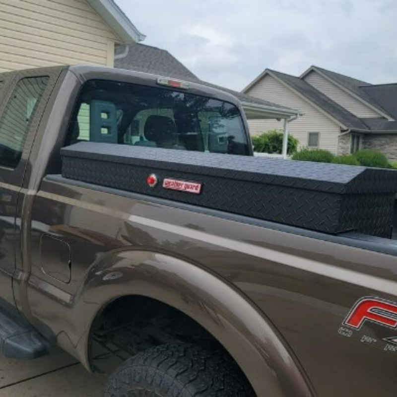 Weather Guard Side Mount Tool Box Textured Matte Black Aluminum 56X17X13 Model 174-52-04