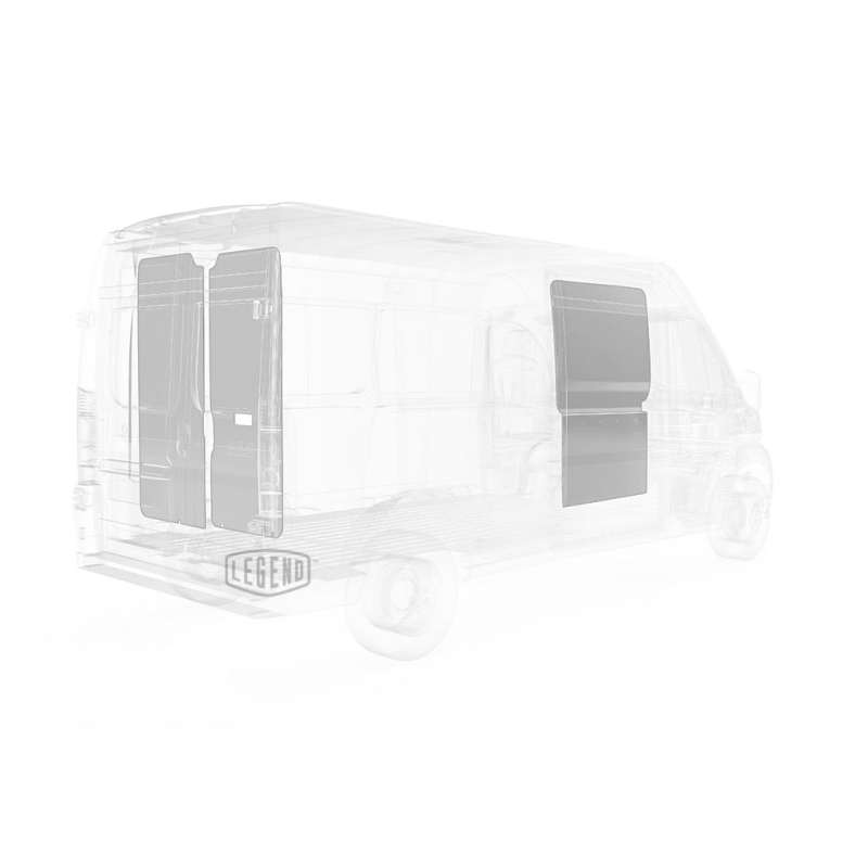 LEGEND EconoLite Door Liner Dual Doors RAM ProMaster 118" Cargo Van - Textured Grey Model 07R02-20.2