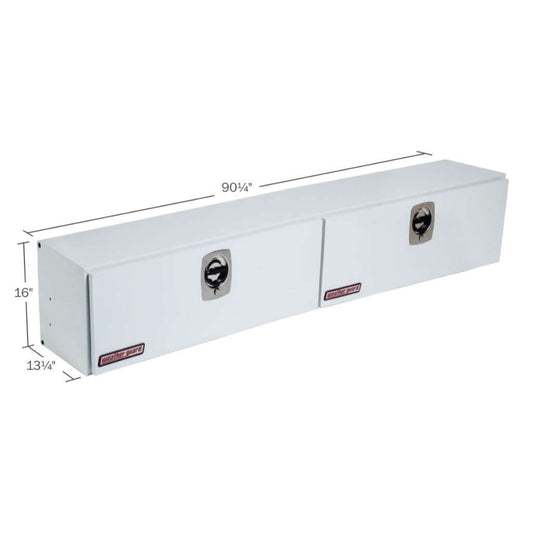 Weather Guard Top Mount Box Double Door White Steel 90.25X13.25X16 Model 290-3-02