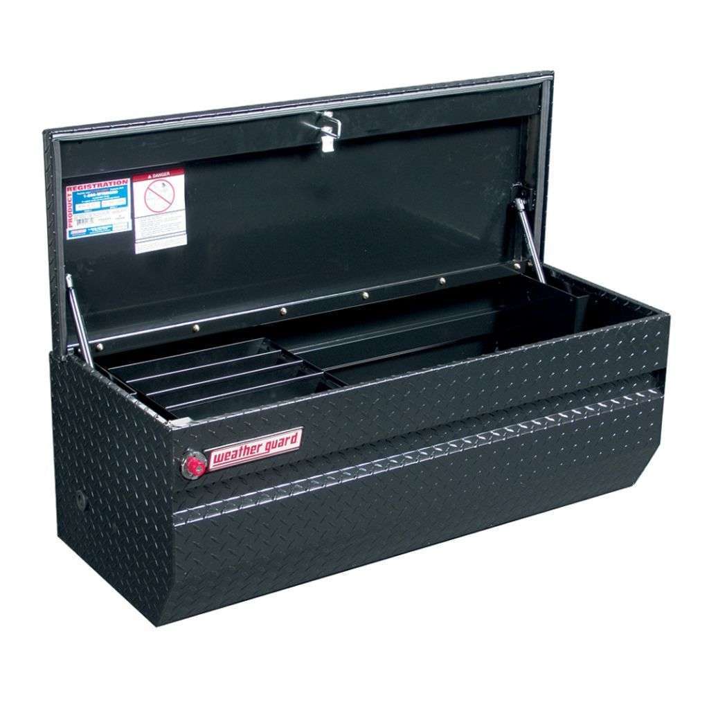 Weather Guard Chest Tool Box Compact Gloss Black Aluminum 47X20.25X19.25 Model 674-5-01