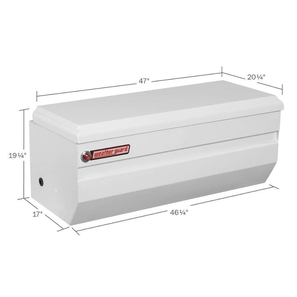 Weather Guard Chest Tool Box Compact White Steel 47X20.25X19.25 Model 675-3-01