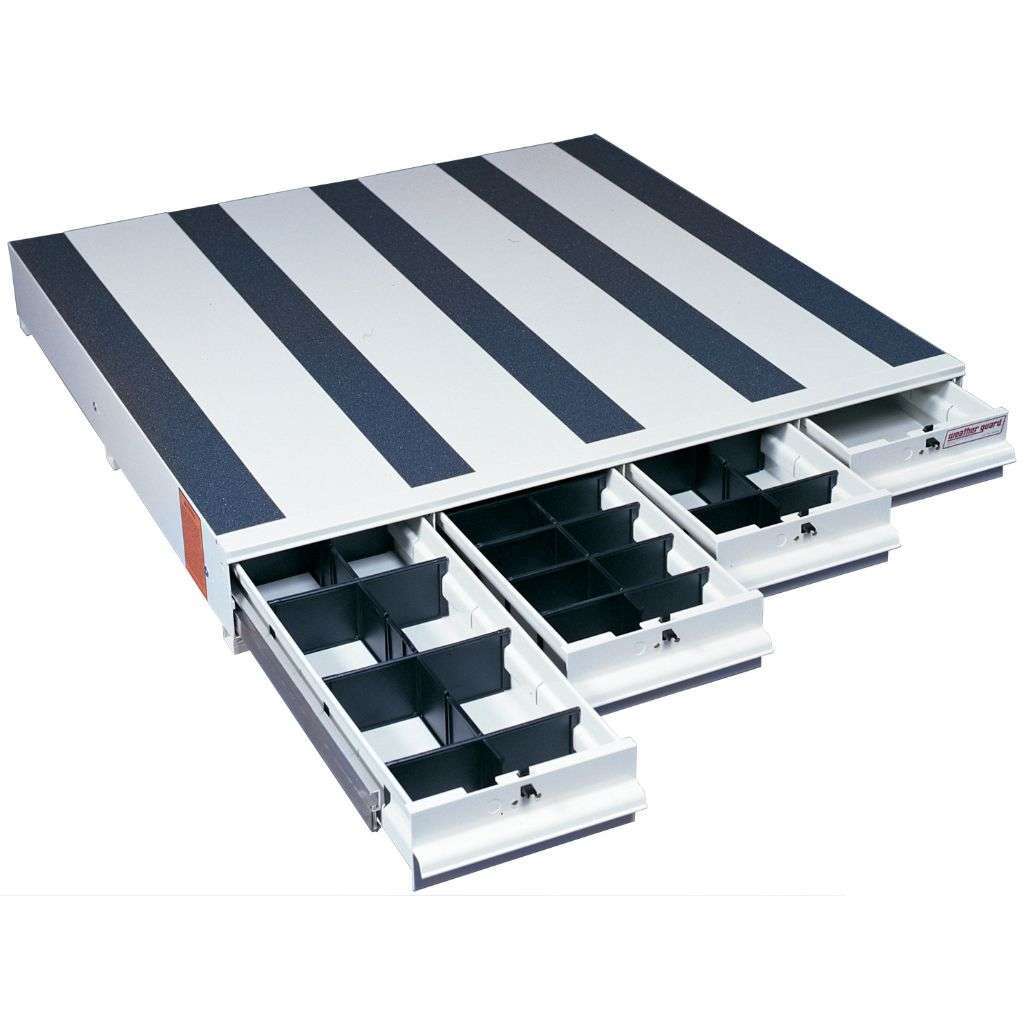 Weather Guard Itemizer Drawer Box White Aluminum 49X48X6.75 Model 318-3