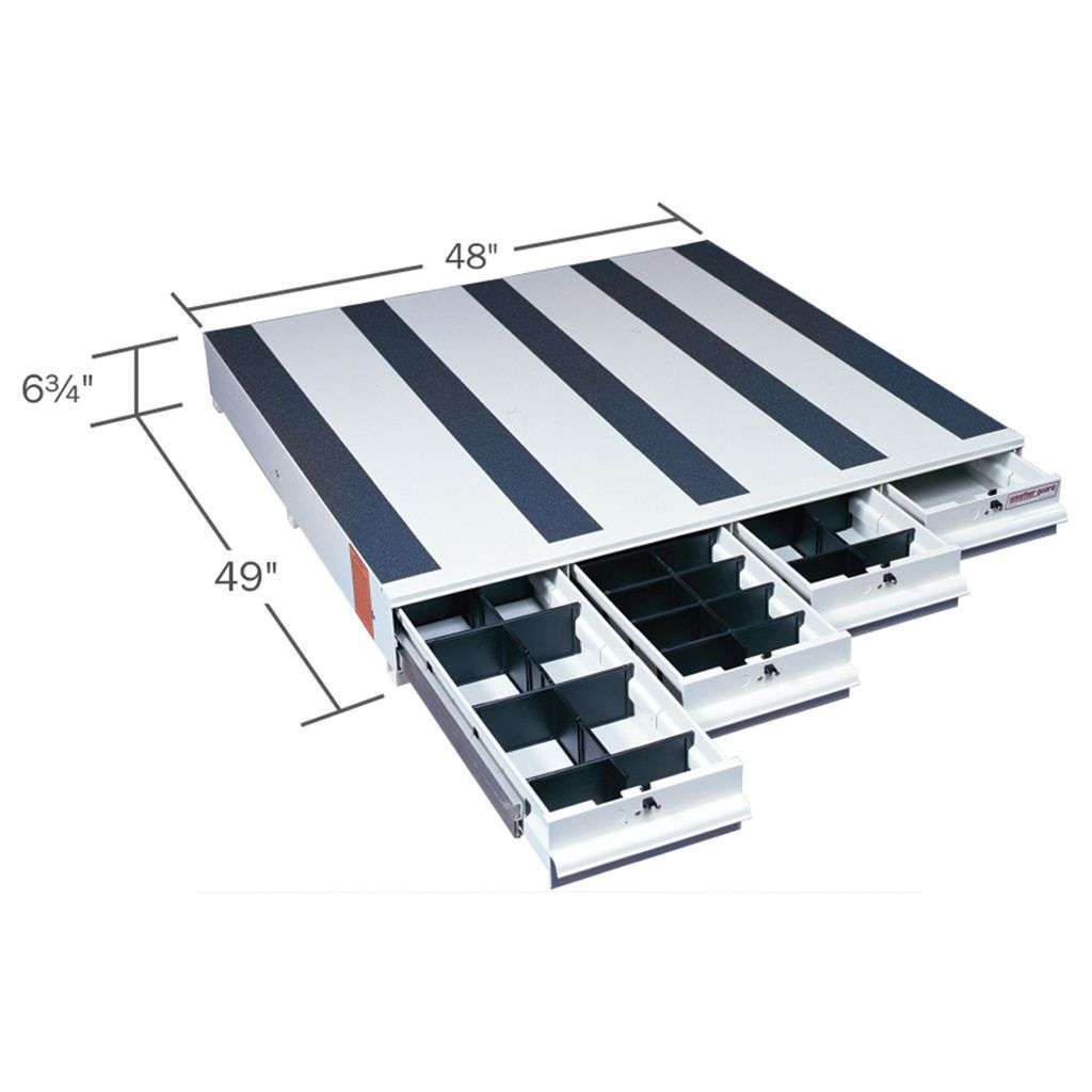 Weather Guard Itemizer Drawer Box White Aluminum 49X48X6.75 Model 318-3