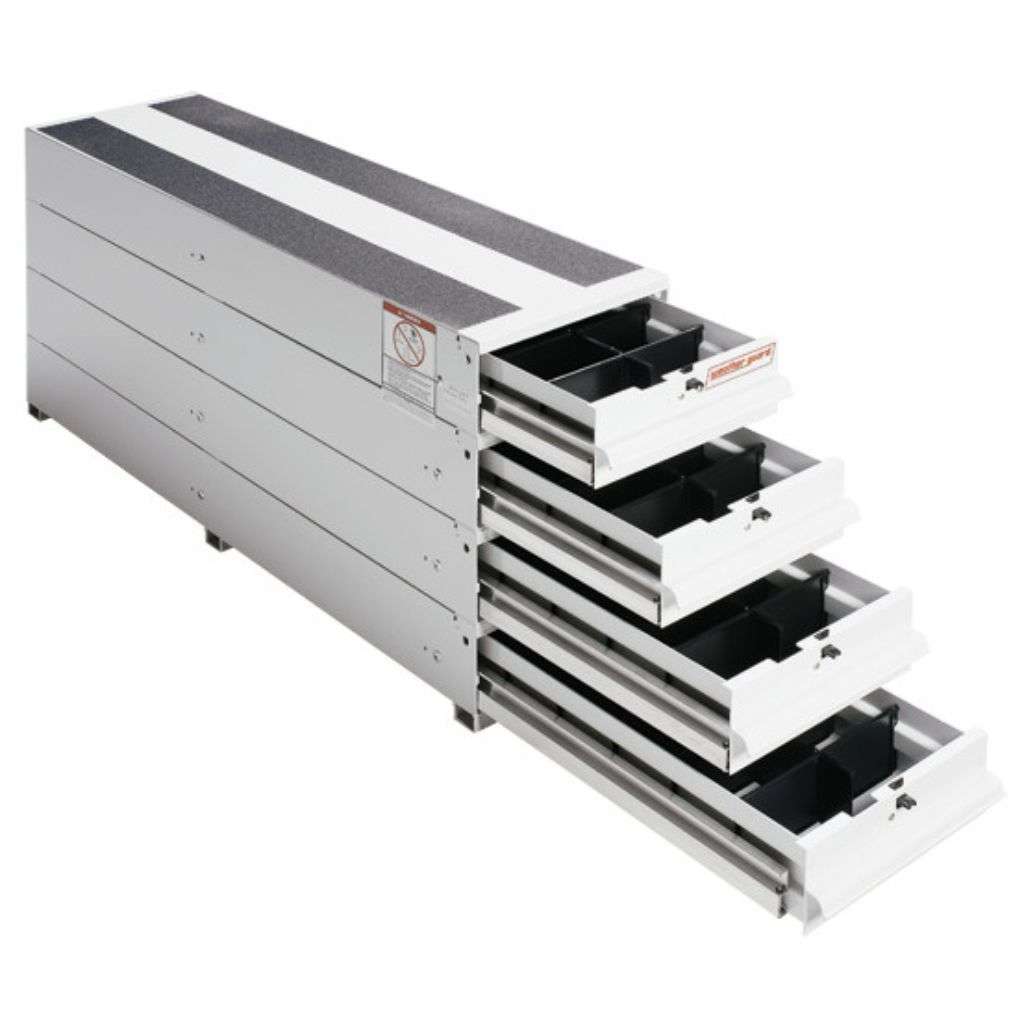 Weather Guard Itemizer Stacked Drawer Box White Aluminum 49X12.25X23.5 Model 328-3