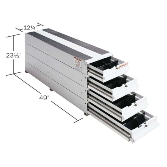 Weather Guard Itemizer Stacked Drawer Box White Aluminum 49X12.25X23.5 Model 328-3