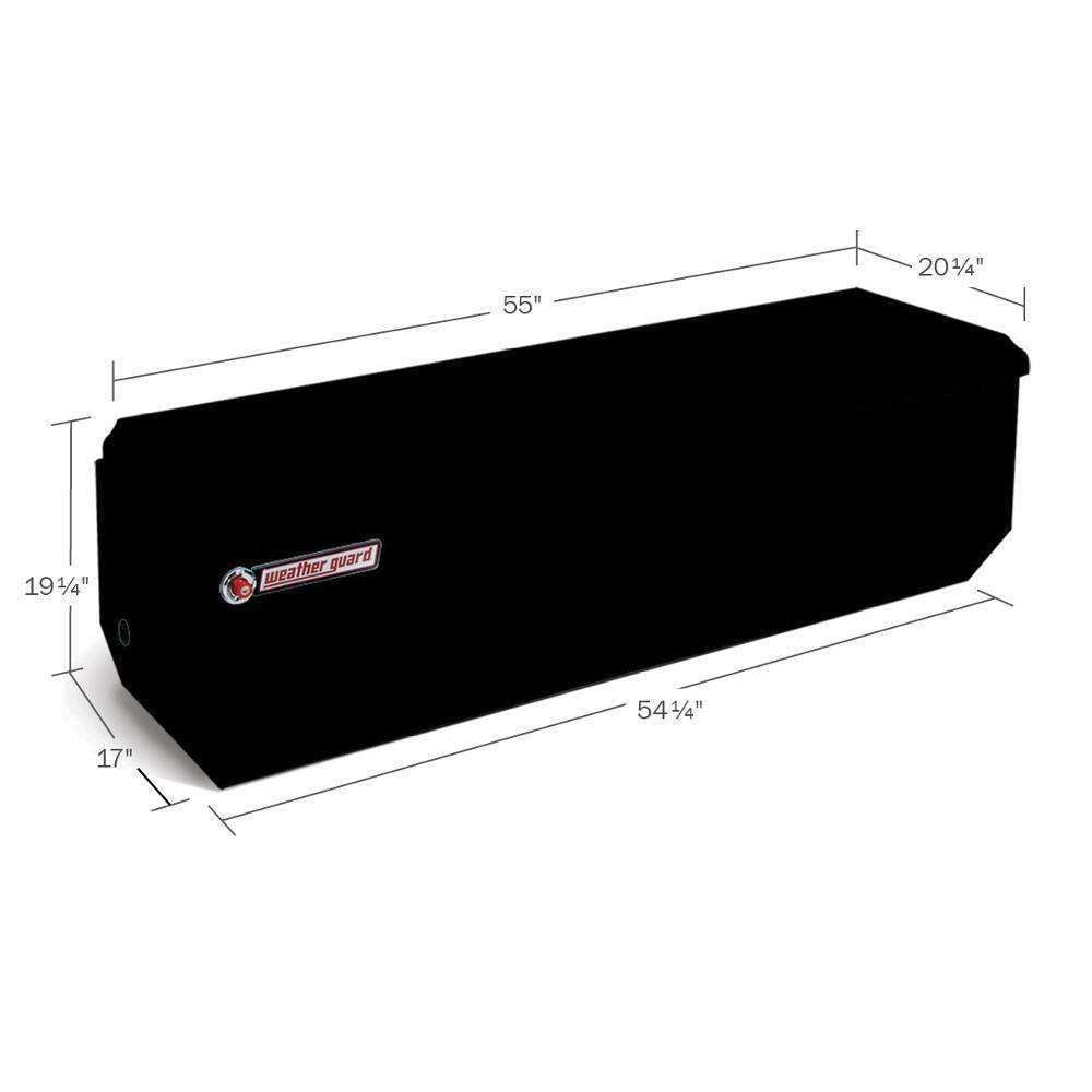 Weather Guard Utility Chest Tool Box Gloss Black Aluminum 20.25x55x19.25 Model 654-5-01