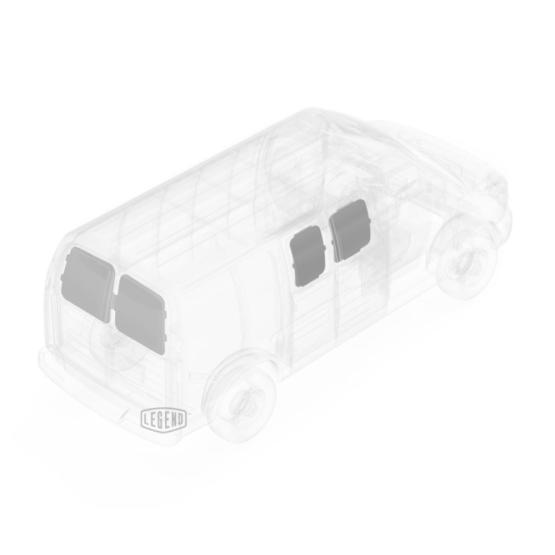 LEGEND EconoLite Door Liner ONLY - Hinged Side Doors GMC Savana/Chevy Express Cargo Van (all Wheelbase lengths) - Textured Grey Model 07G00-20.3