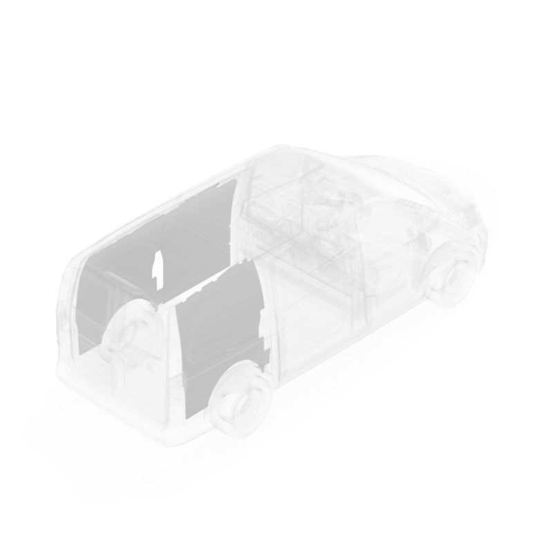 LEGEND DuraTherm Wall Liner ONLY - Mercedes Metris 135" Extended Wheelbase Cargo Van Low Roof- Textured Grey - Single Side Door Model 114-114-2613
