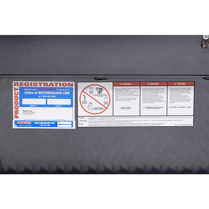 Weather Guard Side Mount Tool Box Gray Aluminum 87X17X13 Model 164-6-04