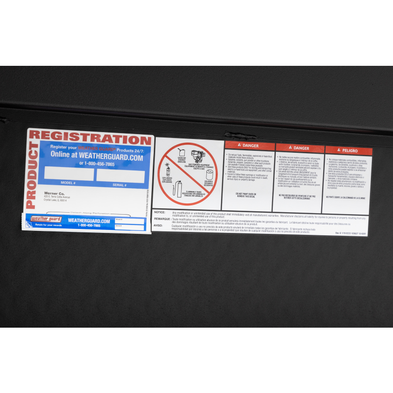Weather Guard Side Mount Tool Box Textured Matte Black Aluminum 56X17X13 Model 174-52-04