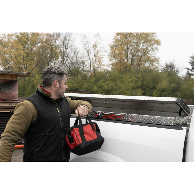 Weather Guard Side Mount Tool Box Low Profile Bright Aluminum 56X17X13 Model 178-0-04