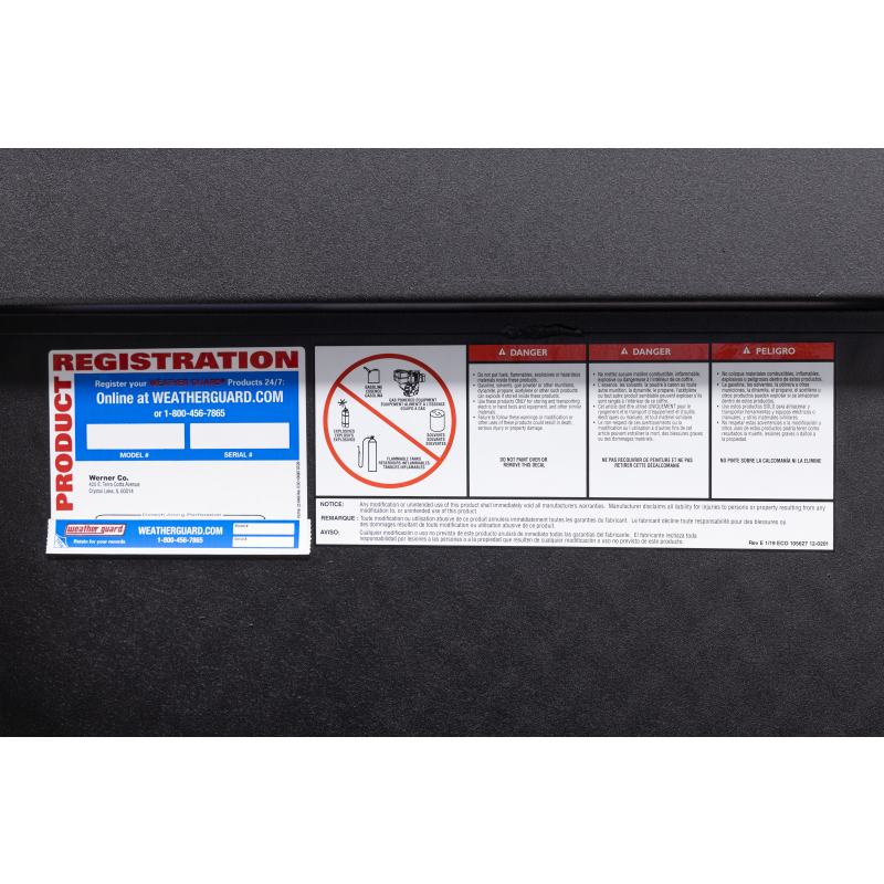 Weather Guard Side Mount Tool Box Low Profile Textured Matte Black Aluminum 56X17X13 Model 178-52-04