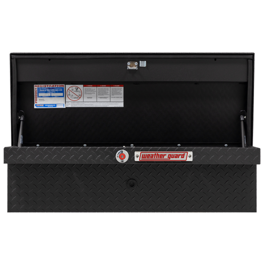 Weather Guard Side Mount Tool Box Low Profile Textured Matte Black Aluminum 41X17X13 Model 180-52-04