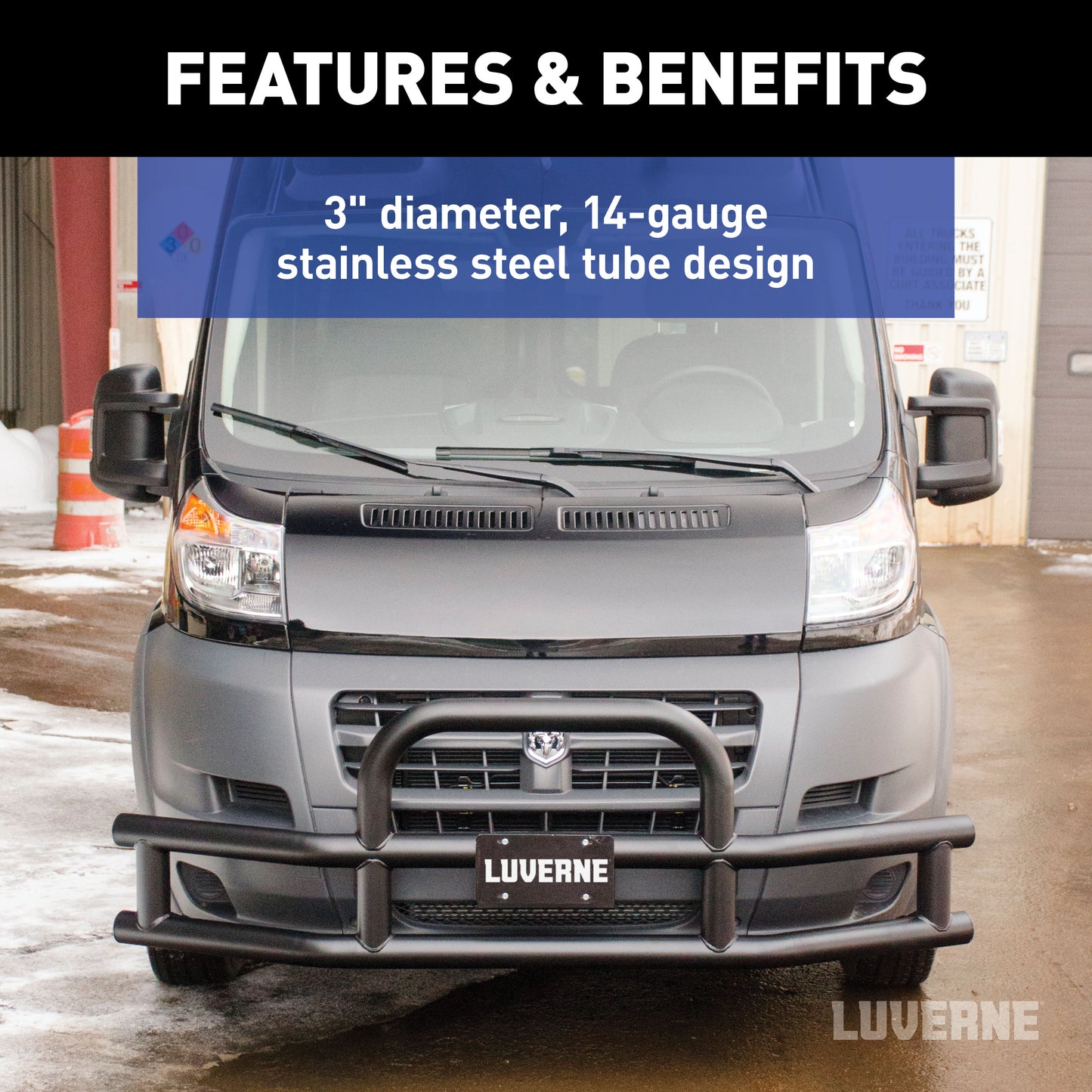 Luverne Tuff Guard Black Stainless Van Grille Guard Select ProMaster 1500 2500 3500 Model 205530-205910