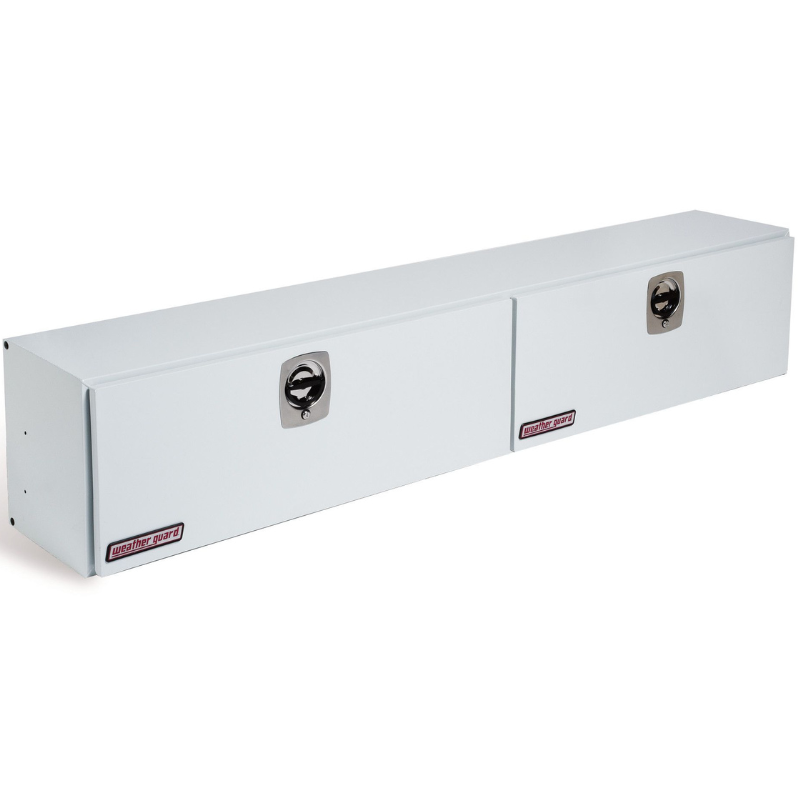 Weather Guard Top Mount Tool Box Two Doors White Steel 96.25X13.25X16 Model 296-3-02