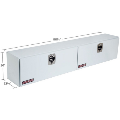 Weather Guard Top Mount Tool Box Two Doors White Steel 96.25X13.25X16 Model 296-3-02