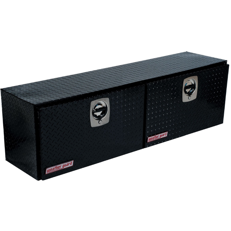 Weather Guard Top Mount Box Double Door Gloss Black Aluminum 64.25X13.25X16 Model 364-5-02
