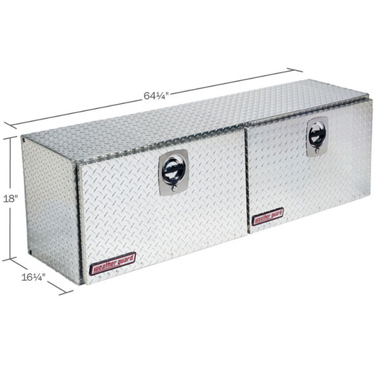 Weather Guard Top Mount Box Double Door Bright Aluminum 64.25X16.25X18 Model 365-0-02
