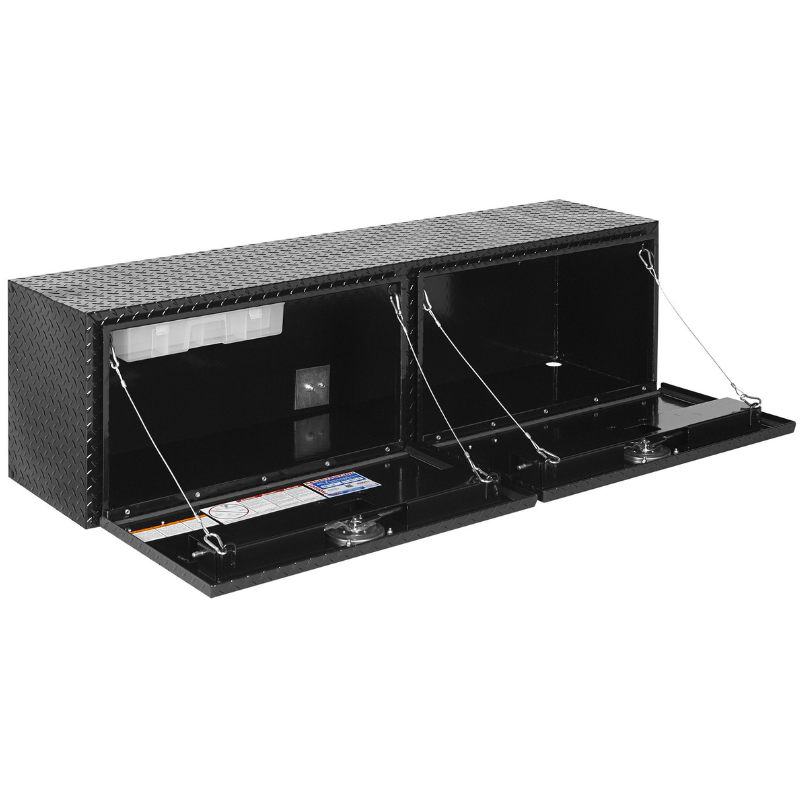 Weather Guard Top Mount Box Double Door Gloss Black Aluminum 64.25X16.25X18 Model 365-5-02