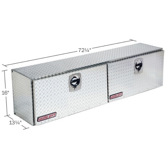 Weather Guard Top Mount Box Double Door Bright Aluminum 72.25X13.25X16 Model 372-0-02