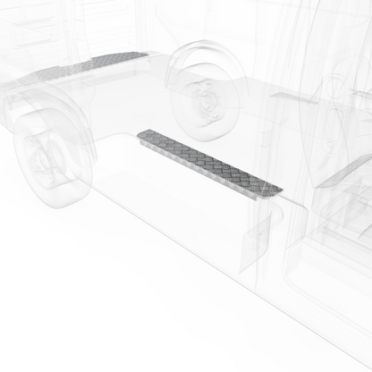 LEGEND Aluminum Floor Sill Set GMC Savana/Chevy Express Cargo Van (all WB lengths) - Single Side Door Model 309-151-1010