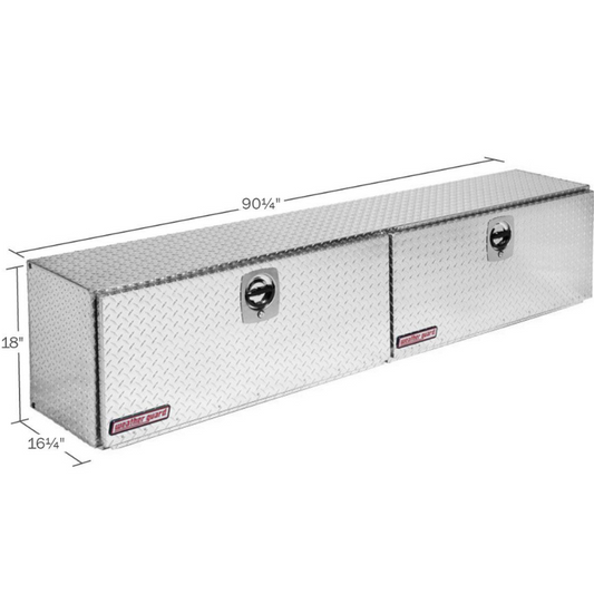 Weather Guard Top Mount Box Double Door Bright Aluminum 90.25X16.25X18 Model 391-0-02