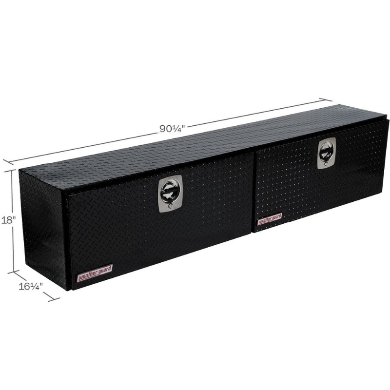 Weather Guard Top Mount Box Double Door Gloss Black Aluminum 90.25X16.25X18 Model 391-5-02
