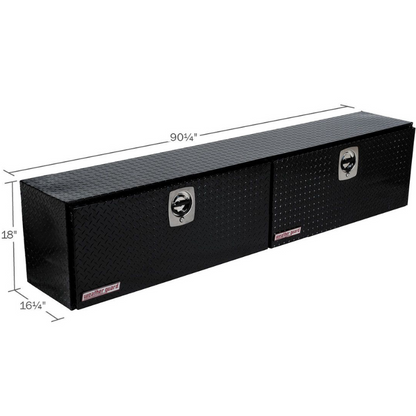 Weather Guard Top Mount Box Double Door Gloss Black Aluminum 90.25X16.25X18 Model 391-5-02