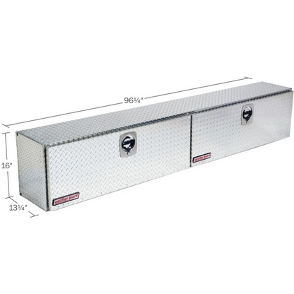 Weather Guard Top Mount Box Double Door Bright Aluminum 96.25X13.25X16 Model 396-0-02